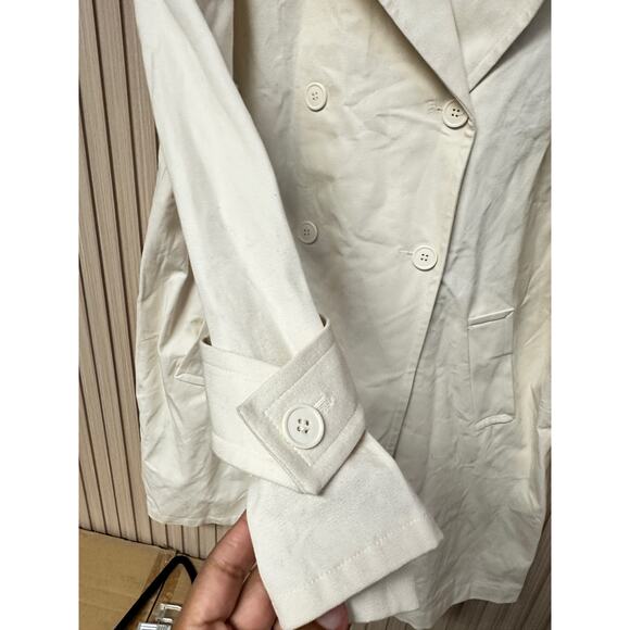 Something Navy Oversized Trench Coat - Ivory Size S - Picture 9 of 12